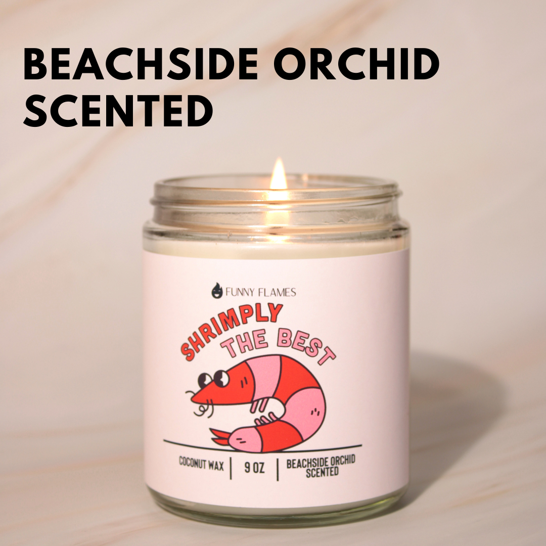 Shrimply The Best Funny Best Friend Gift, Funny Candle Funny Flames