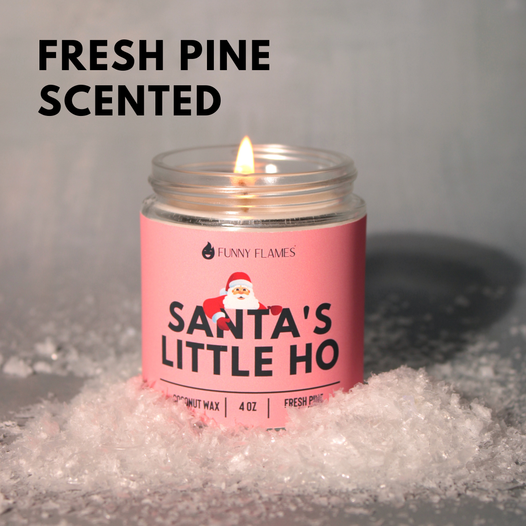 Santa's Little Ho 4OZ Funny Flames Candle Co