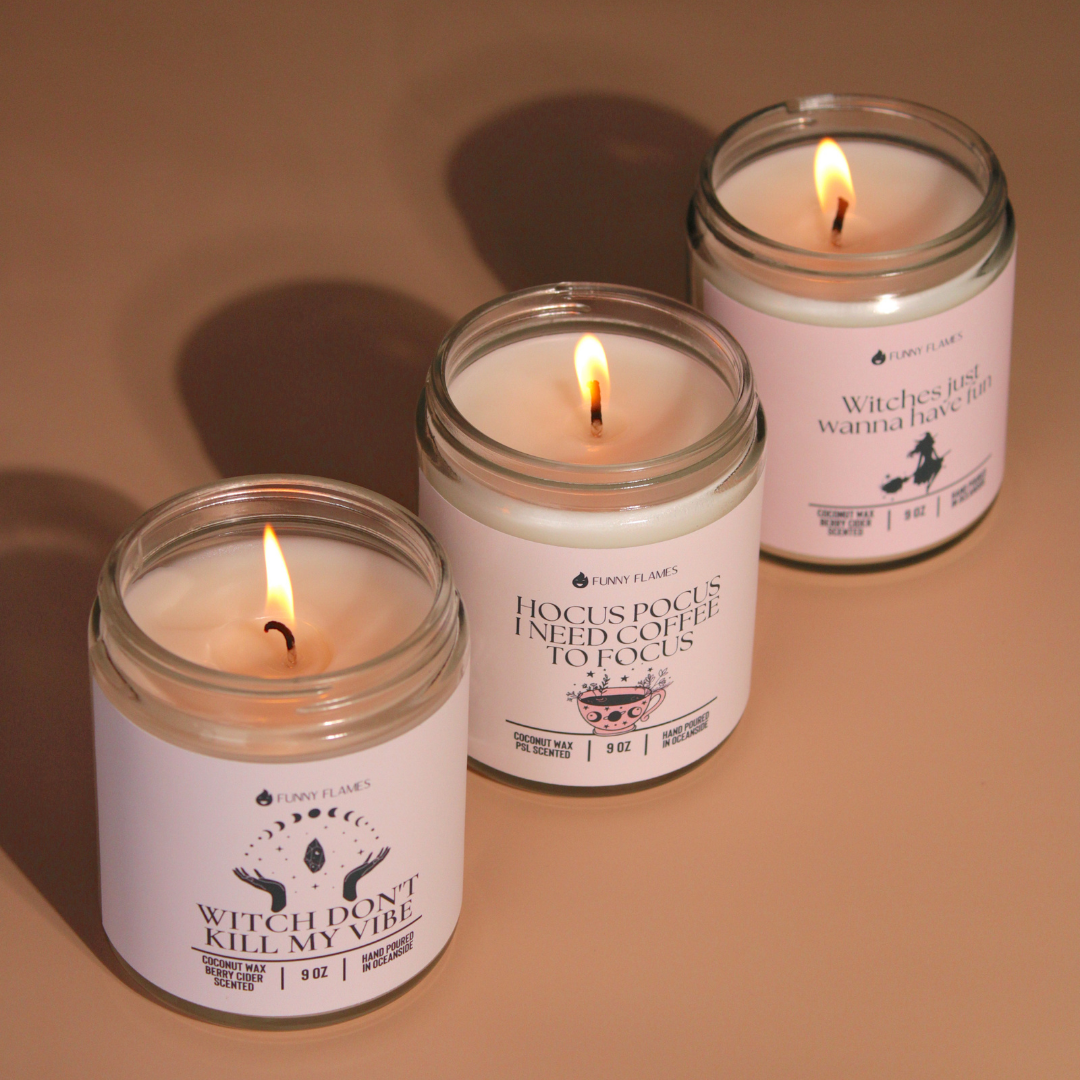 Hocus Pocus, I Need Coffee to Focus Funny Flames Candle Co