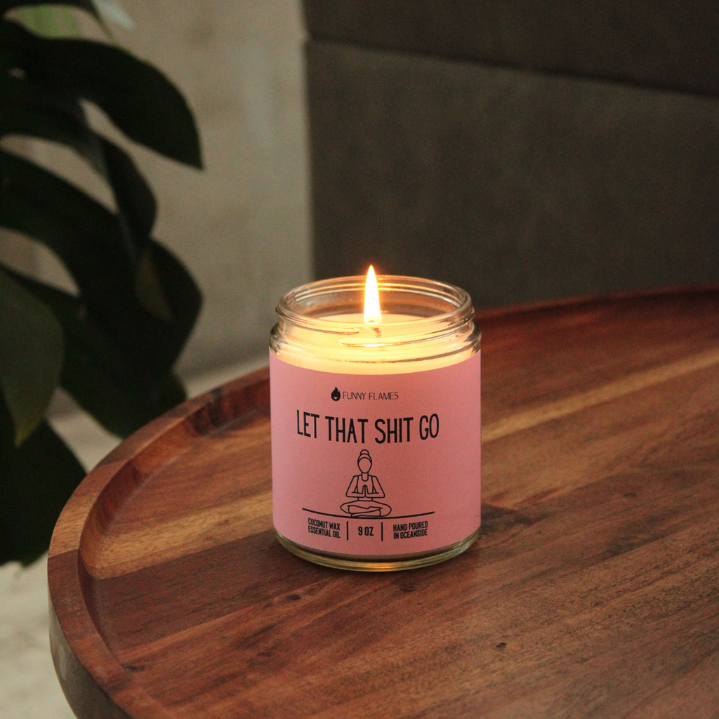 Let That Shit Go (pink)- Funny Candle